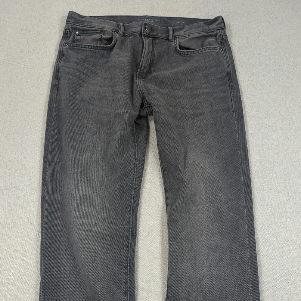 Banana Republic Jeans Mens 34x32 Black Traveler Slim Fit Casual